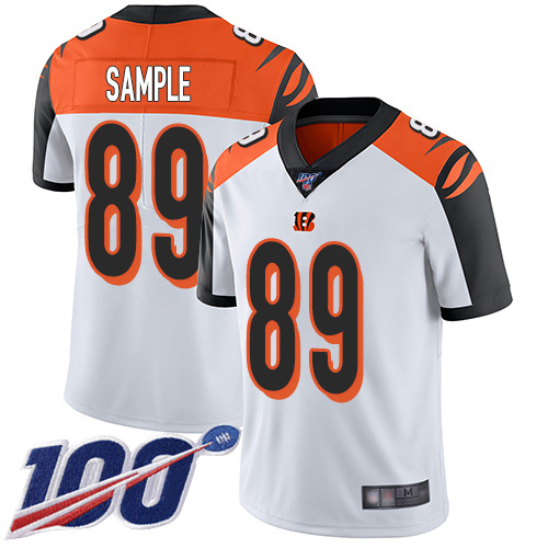 Cincinnati Bengals Limited White Men Drew Sample Road Jersey NFL Footballl #89 100th Season Vapor Untouchable->cincinnati bengals->NFL Jersey